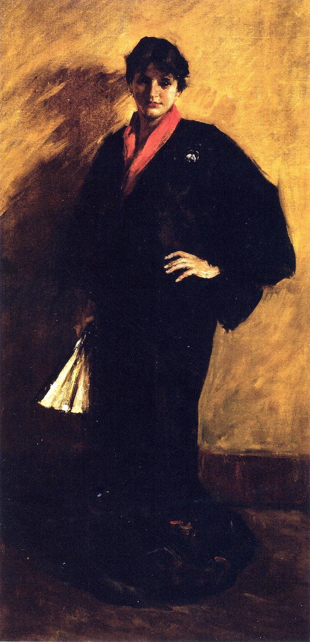The Blue Kimono, vintage artwork by William Merritt Chase, 12x8" (A4) Poster
