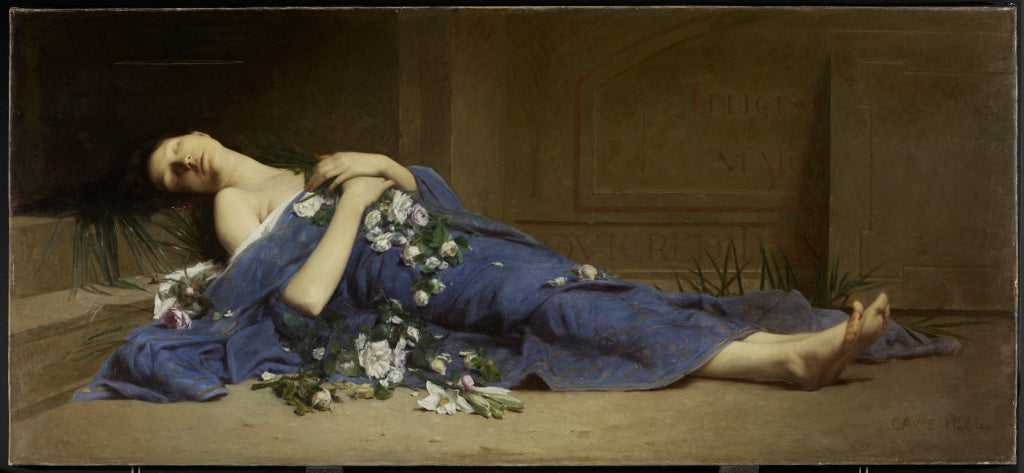 Martyr in the Catacombs, vintage artwork by Jules Cyrille Cave, 12x8" (A4) Poster