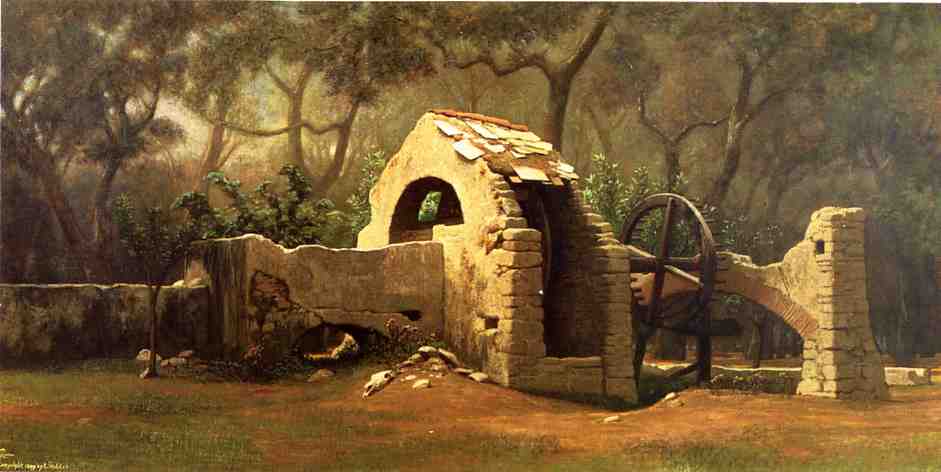 The Old Well, Bordighera, vintage artwork by Elihu Vedder, 12x8" (A4) Poster