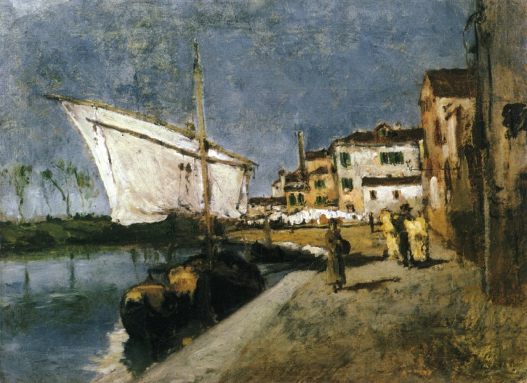 Campo Santa Marta, vintage artwork by John Twachtman, 12x8" (A4) Poster