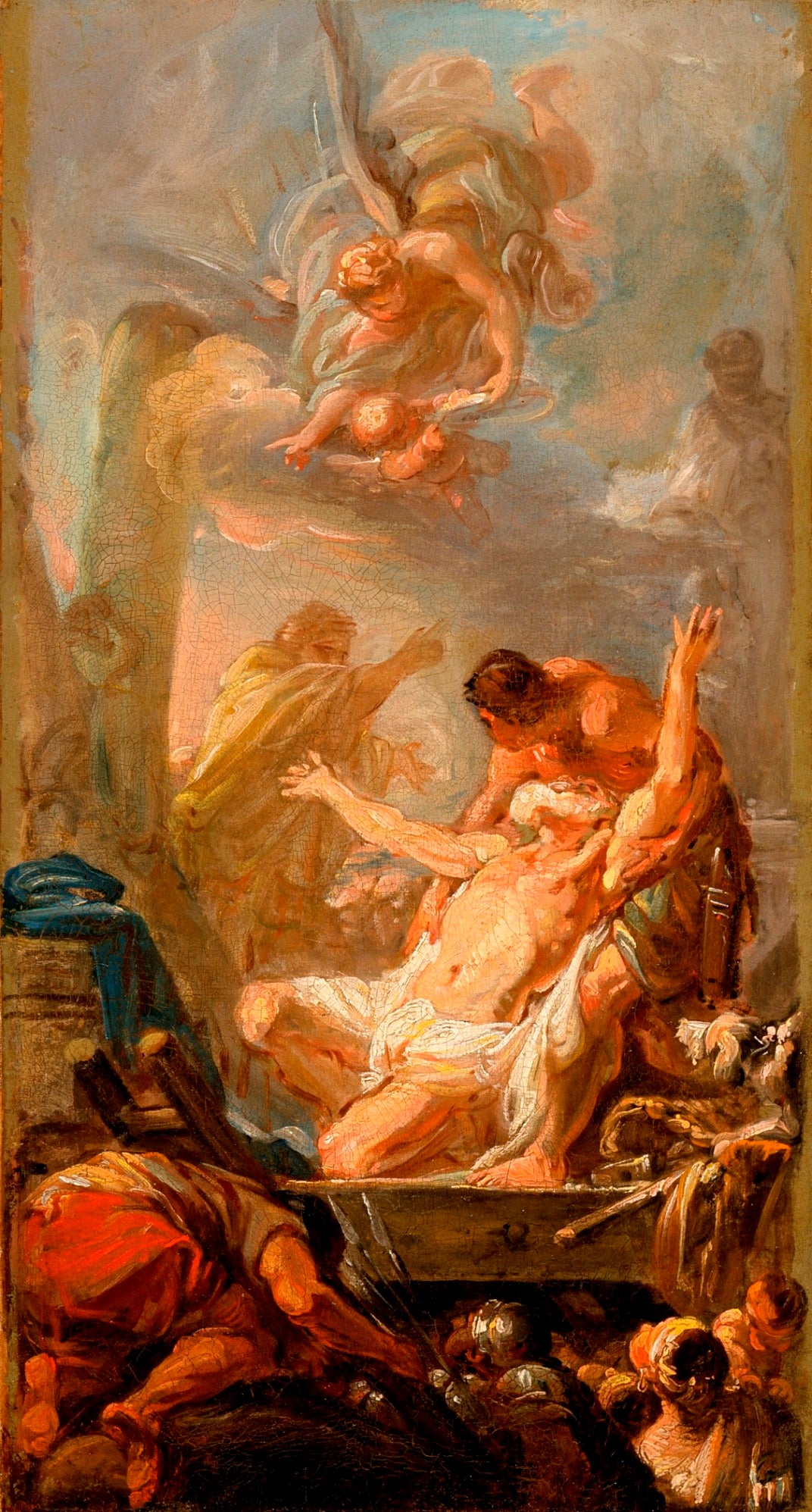Scene from the Martyrdom of St. Andrew, vintage artwork by Jean-Baptiste Deshays de Colleville, 12x8" (A4) Poster