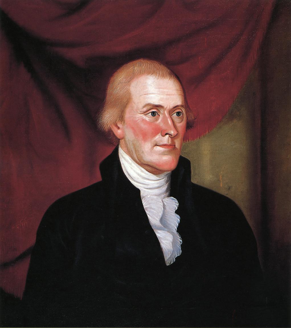 Thomas Jefferson, vintage artwork by Charles Peale Polk, 12x8" (A4) Poster