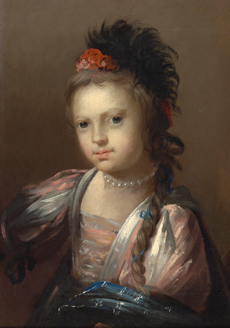 Portrait of Anne, Lady Brabazon (nee Molyneux) (d.1803), vintage artwork by John Astley, 12x8" (A4) Poster