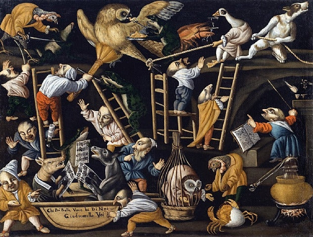 Contendenti a Duello, vintage artwork by Maestro dellà Fertilità dell Uova, 12x8" (A4) Poster