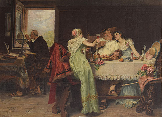 Sacred and Profane, vintage artwork by Tito Giovanni Lessi, 12x8" (A4) Poster