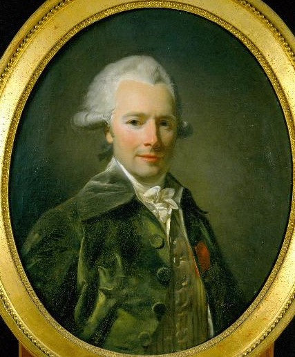 Antoine Marie Du Cluzel, vintage artwork by Henri-Pierre Danloux, 12x8" (A4) Poster