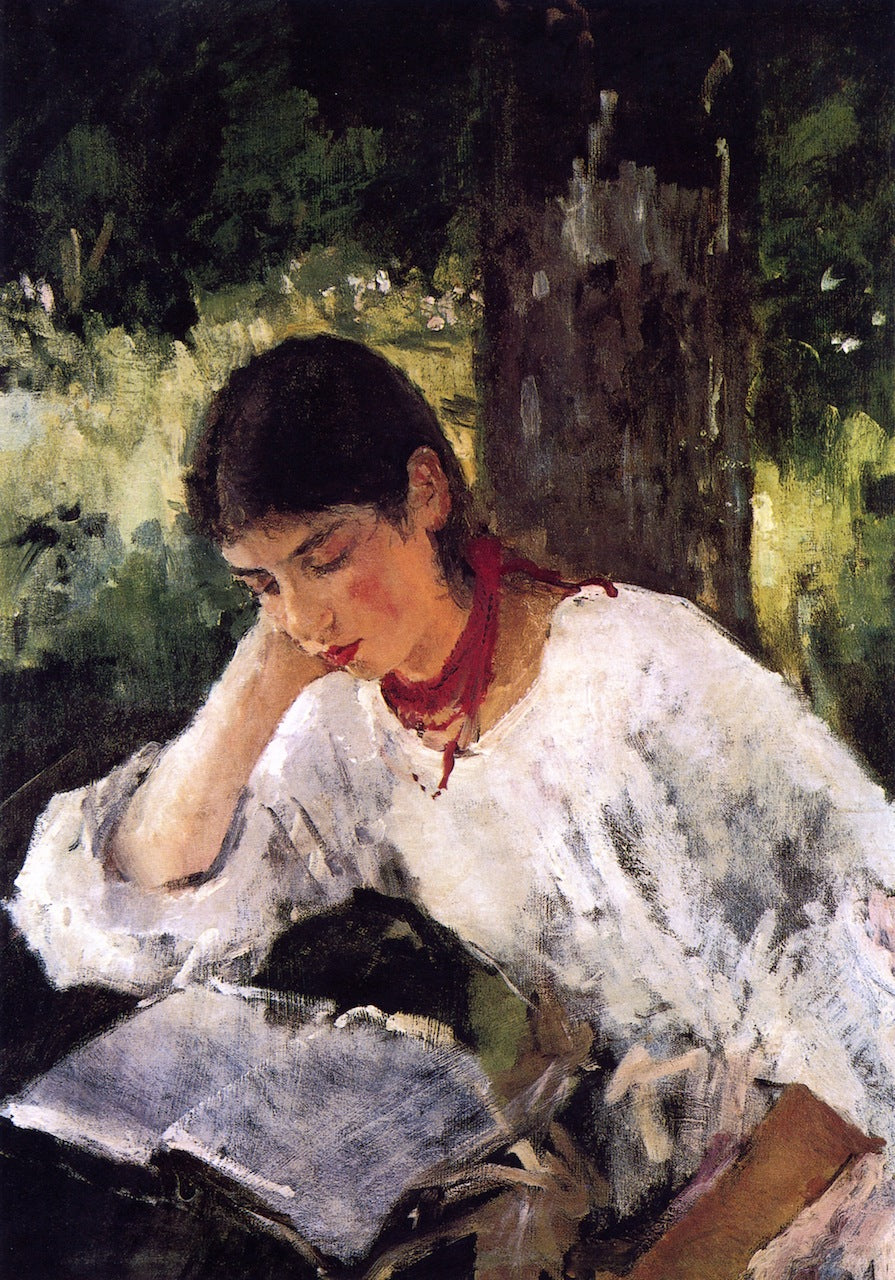 Portrait of Adelaida Simonovich, vintage artwork by Valentin Serov, 12x8" (A4) Poster