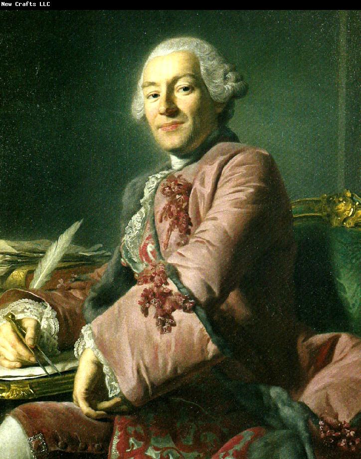 Carl Fredrik Adelcrantz, vintage artwork by Alexander Roslin, 12x8" (A4) Poster