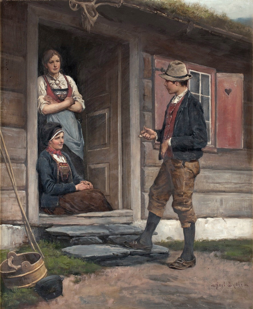 Conversation by the Door by Axel Hjalmar Ender,A3(16x12")Poster