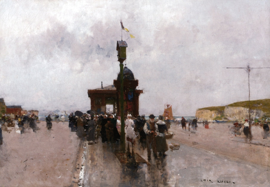 On the Quai in Le Havre, vintage artwork by Luigi Loir, 12x8" (A4) Poster