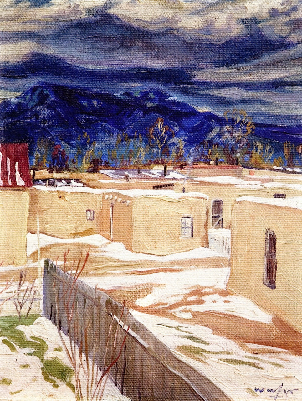 Taos Mood, vintage artwork by Walter Ufer, 12x8" (A4) Poster