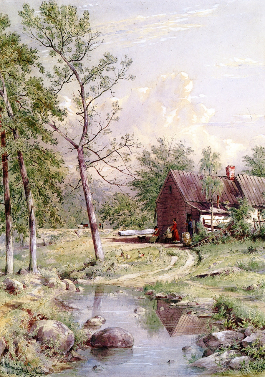 A Bloomingdale Shanty, 101st Street and 5th Avenue, vintage artwork by William Rickarby Miller, A3 (16x12") Poster Print