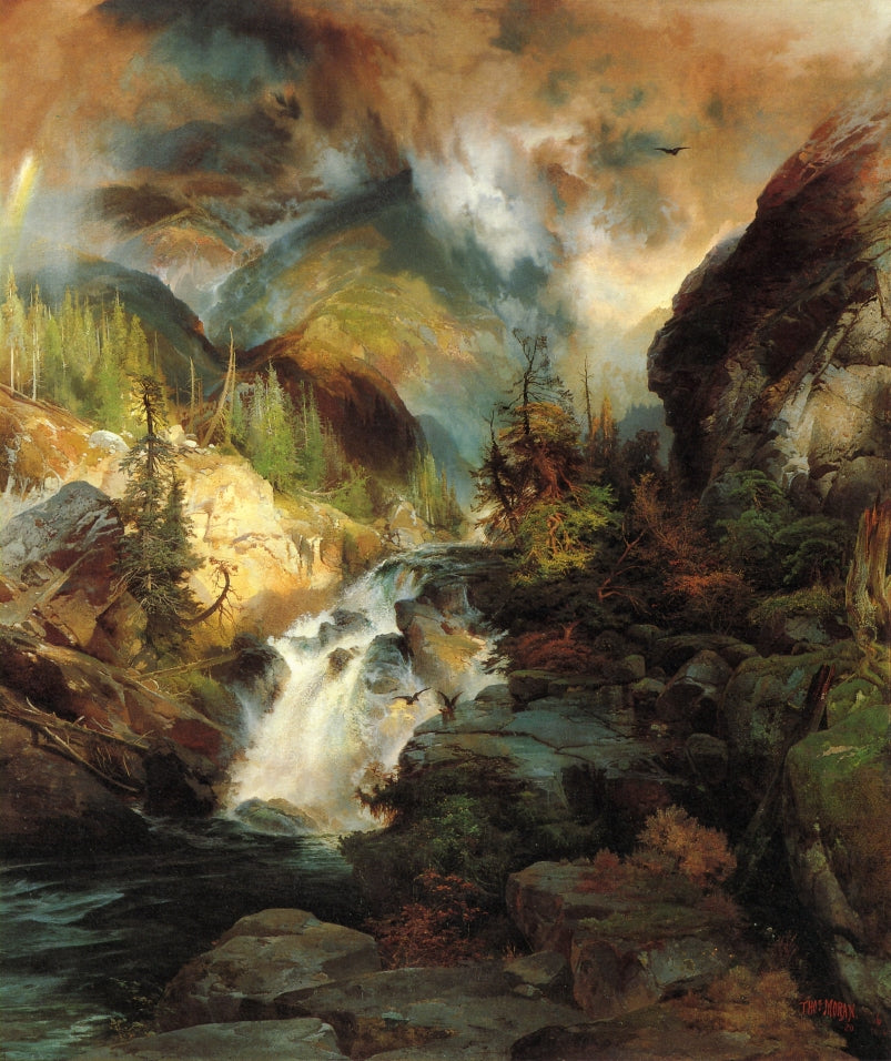 Children of the Mountain, vintage artwork by Thomas Moran, 12x8" (A4) Poster