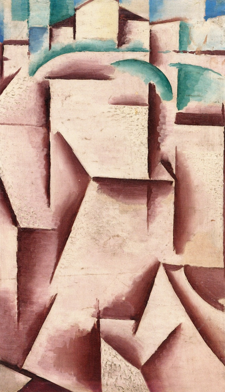 Cubist Landscape, vintage artwork by Josef Čapek, 12x8" (A4) Poster