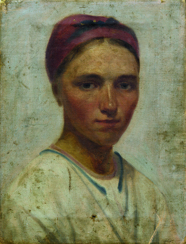 Peasant Girl, vintage artwork by Alexei Venetsianov, 12x8" (A4) Poster