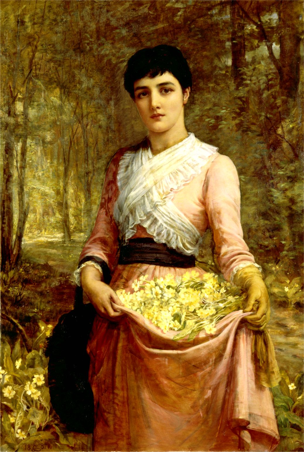 The Daughters of Our Empire. England The Primrose, vintage artwork by Edwin Long, RA, 12x8" (A4) Poster