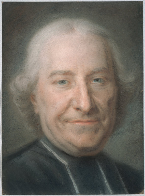Portrait of Claude Charles Deschamps, vintage artwork by Maurice Quentin de La Tour, 12x8" (A4) Poster