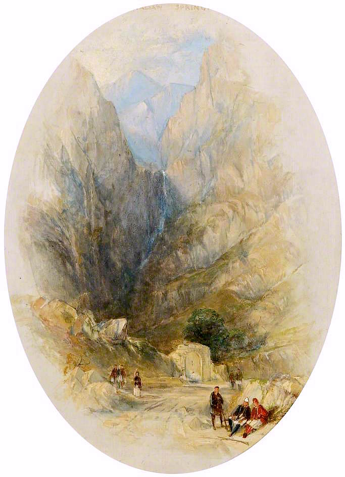 The Castalian Spring, vintage artwork by Thomas Creswick, A3 (16x12") Poster Print