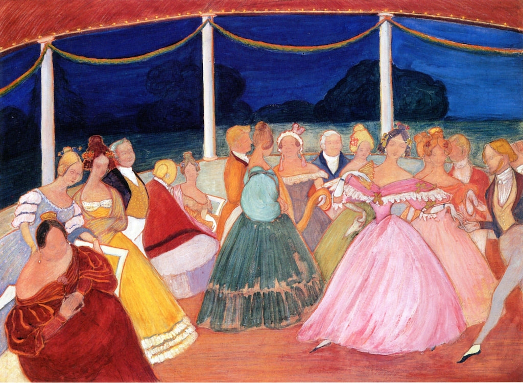 Garden Party, vintage artwork by Marianne von Werefkin, 12x8" (A4) Poster