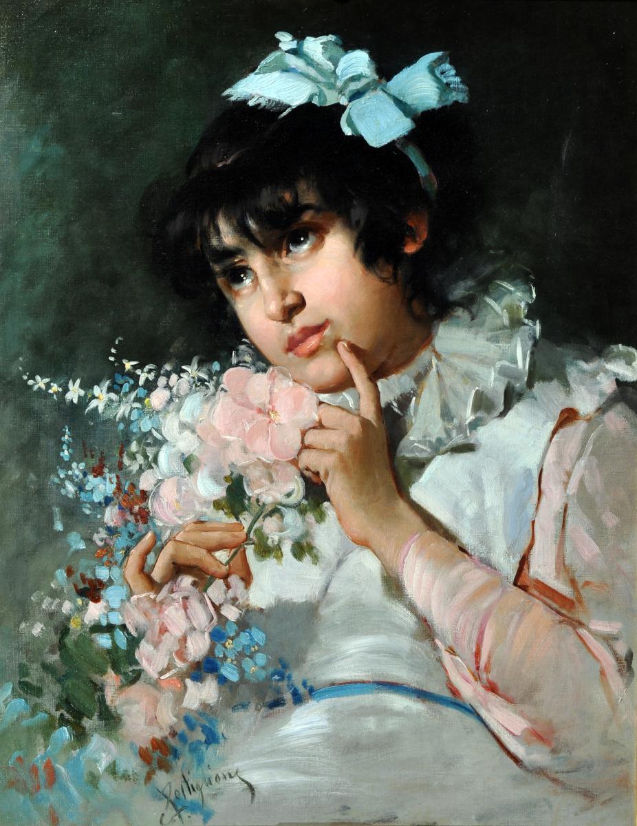 Pensive Girl by Salvatore Postiglione,A3(16x12")Poster