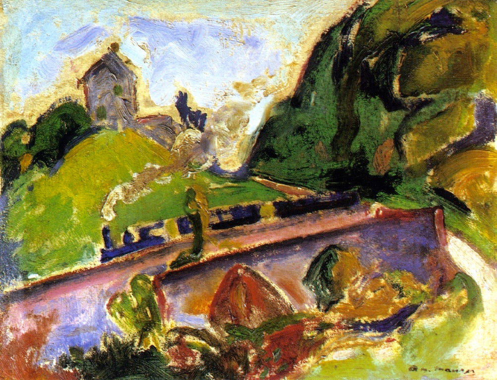 Fauve Landscape with Train by Alfred Henry Maurer,A3(16x12")Poster