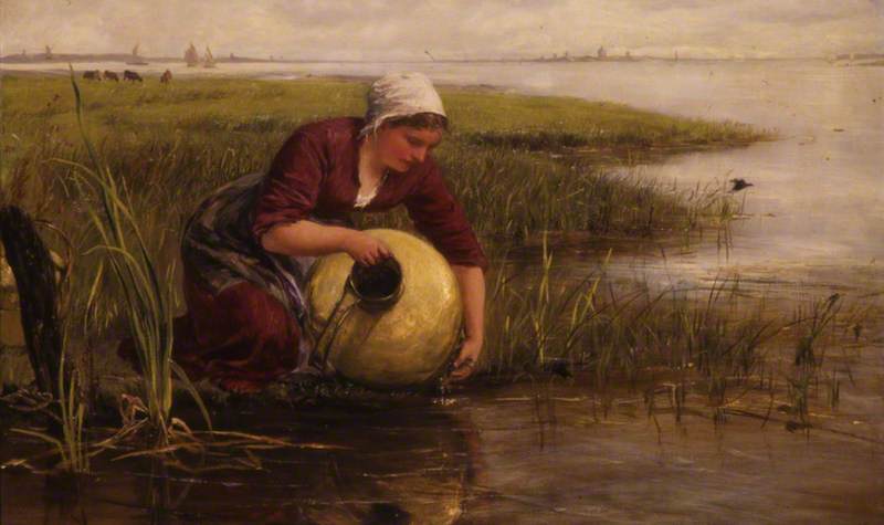 The Milkmaid of Maas, vintage artwork by James Clarke Hook, R.A., A3 (16x12") Poster Print