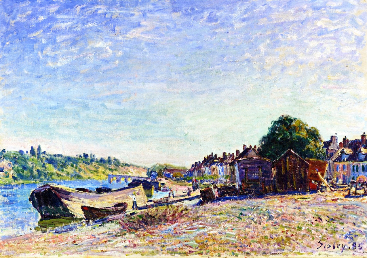 The Banks of the Loing near Saint-Mammes, vintage artwork by Alfred Sisley, 12x8" (A4) Poster