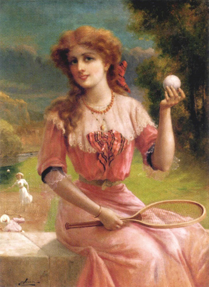 Tennis Anyone?, vintage artwork by Emile Vernon, 12x8" (A4) Poster