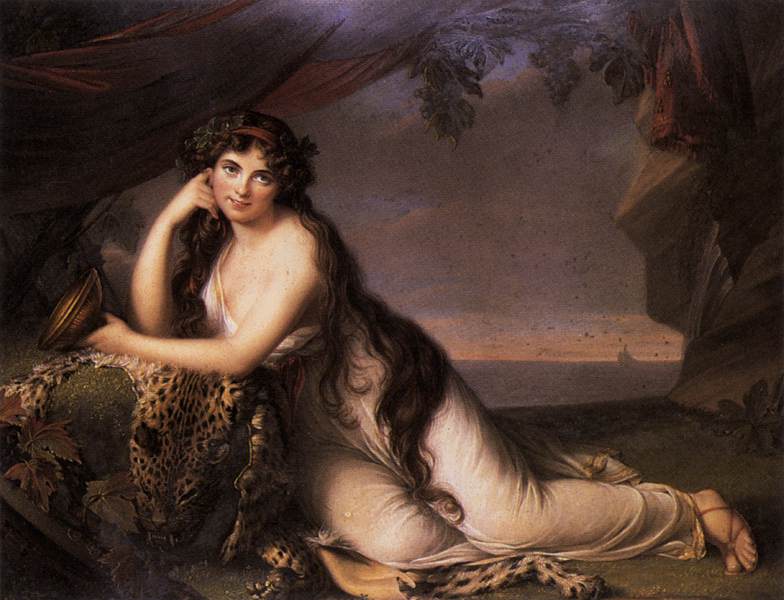 Lady Hamilton as Ariadne, vintage artwork by Élisabeth Vigee-Lebrun, 12x8" (A4) Poster