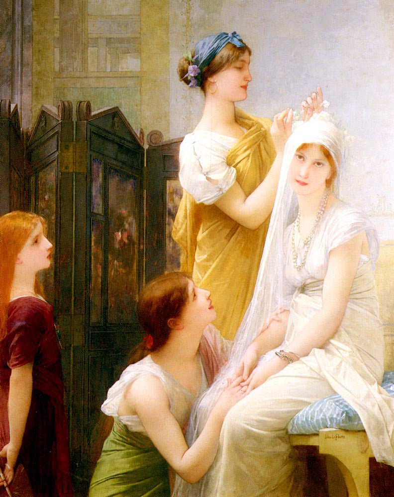 La fiancee, vintage artwork by Jules Joseph Lefebvre, 12x8" (A4) Poster