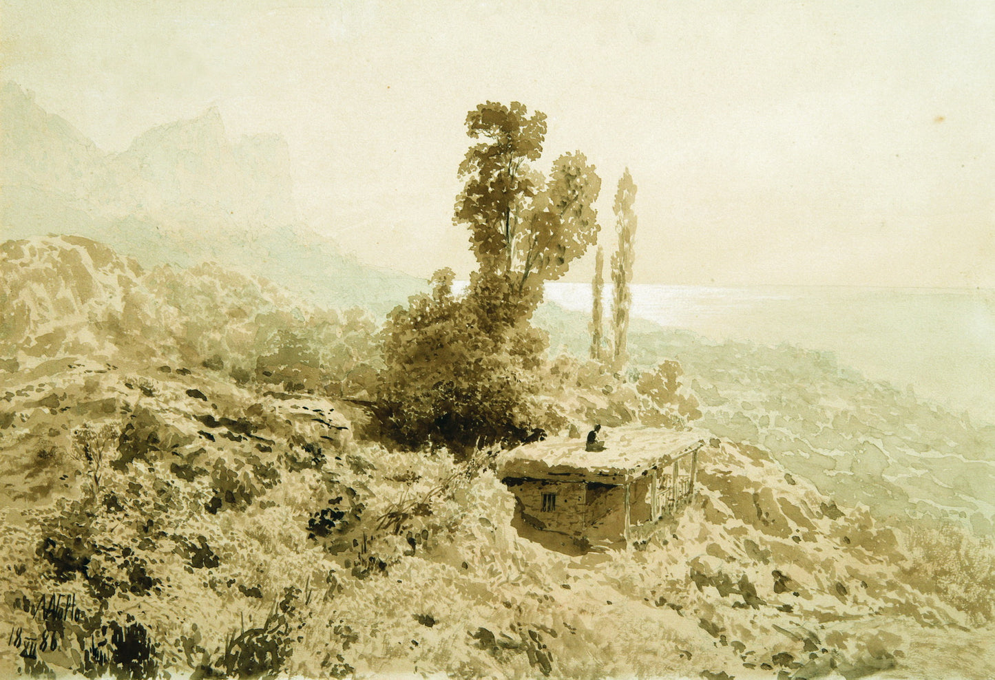 Crimea, vintage artwork by Lev Lagorio, 12x8" (A4) Poster