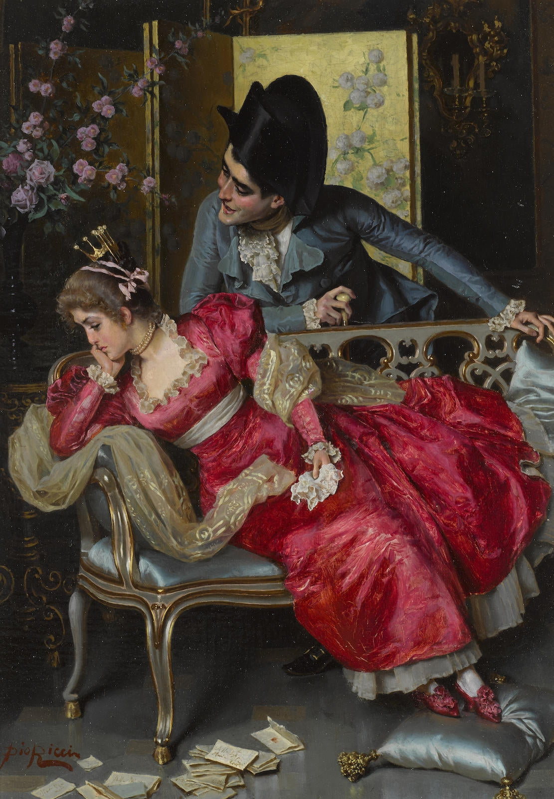 A Lover's Quarrel, vintage artwork by Pio Ricci, 12x8" (A4) Poster