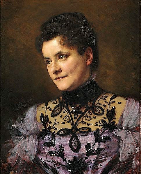 Portrait of Johanne Bojesen (née Bagger), vintage artwork by Bertha Wegmann, 12x8" (A4) Poster