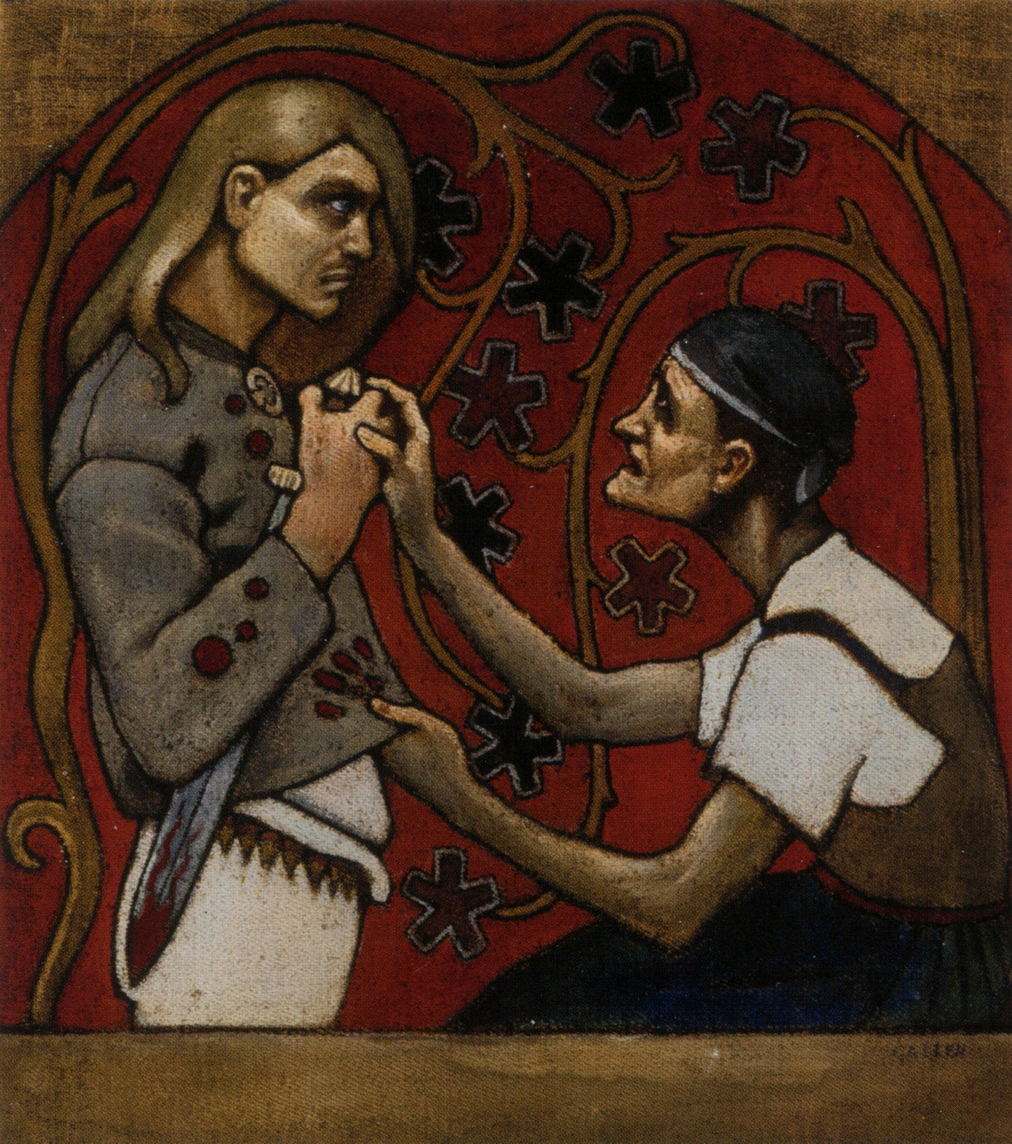 The Fratricide, vintage artwork by Akseli Gallen-Kallela, 12x8" (A4) Poster