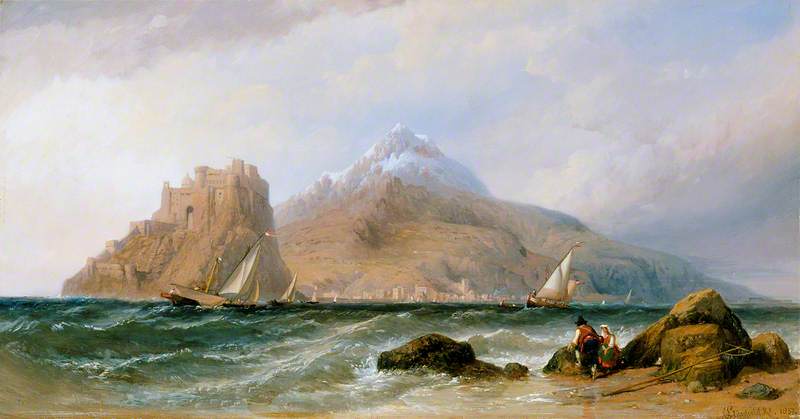 Ischia and the Castello d'Ischia, near Naples, vintage artwork by Clarkson Frederick Stanfield, A3 (16x12") Poster Print
