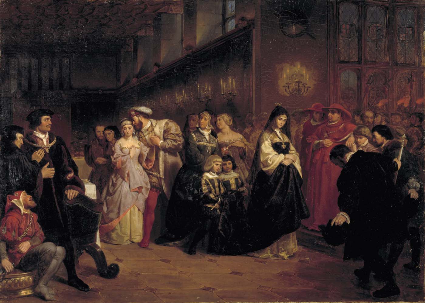 The Courtship of Anne Boleyn, vintage artwork by Emanuel Gottlieb Leutze, A3 (16x12") Poster Print