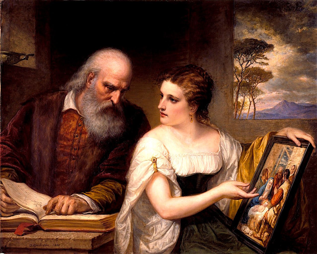 Philosophy and Christian Art, vintage artwork by Daniel Huntington, A3 (16x12") Poster Print