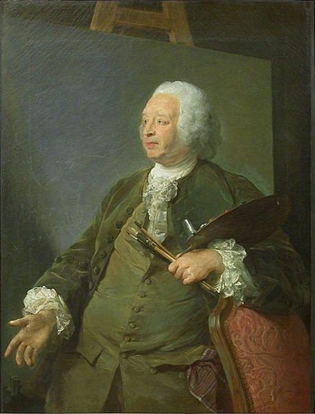 Portrait of Jean-Baptiste Oudry, vintage artwork by Jean-Baptiste Perronneau, 12x8" (A4) Poster