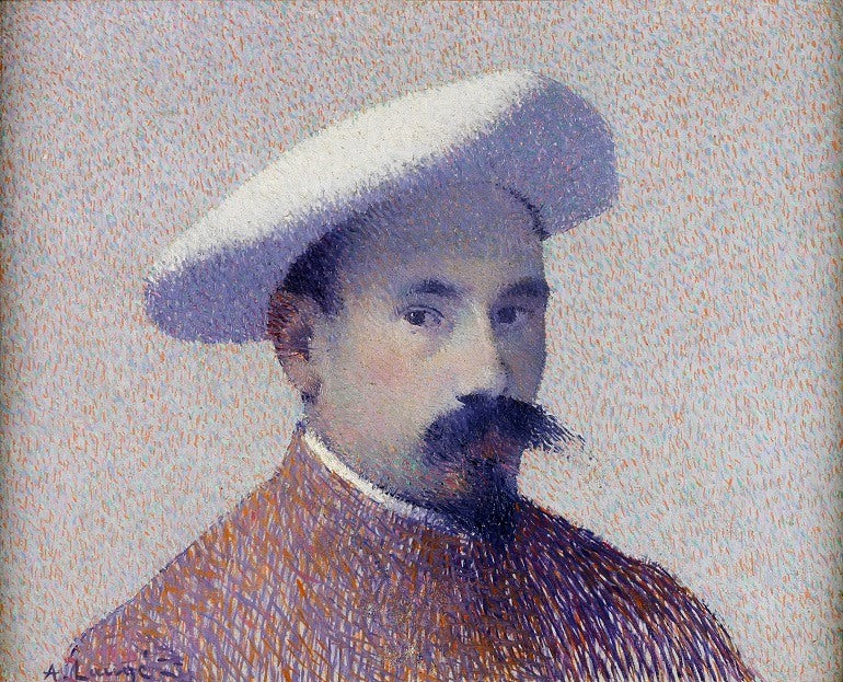 Self-Portrait in a White Beret by Achille Lauge,A3(16x12")Poster