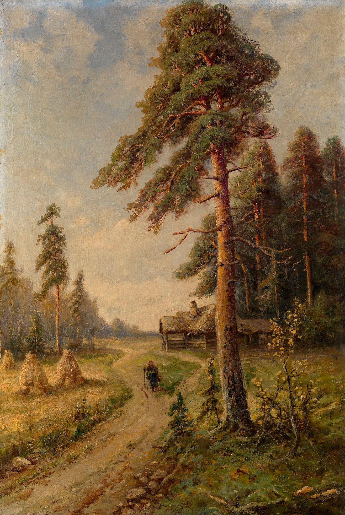 Pine Trees, vintage artwork by Karl Rosen, 12x8" (A4) Poster