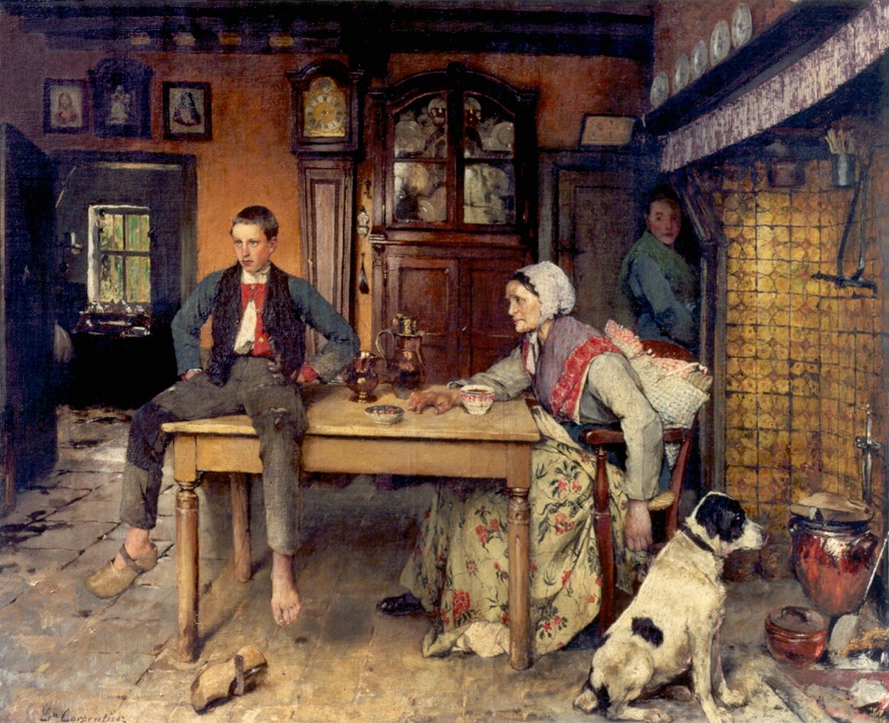 The Reprimand, vintage artwork by Évariste Carpentier, 12x8" (A4) Poster