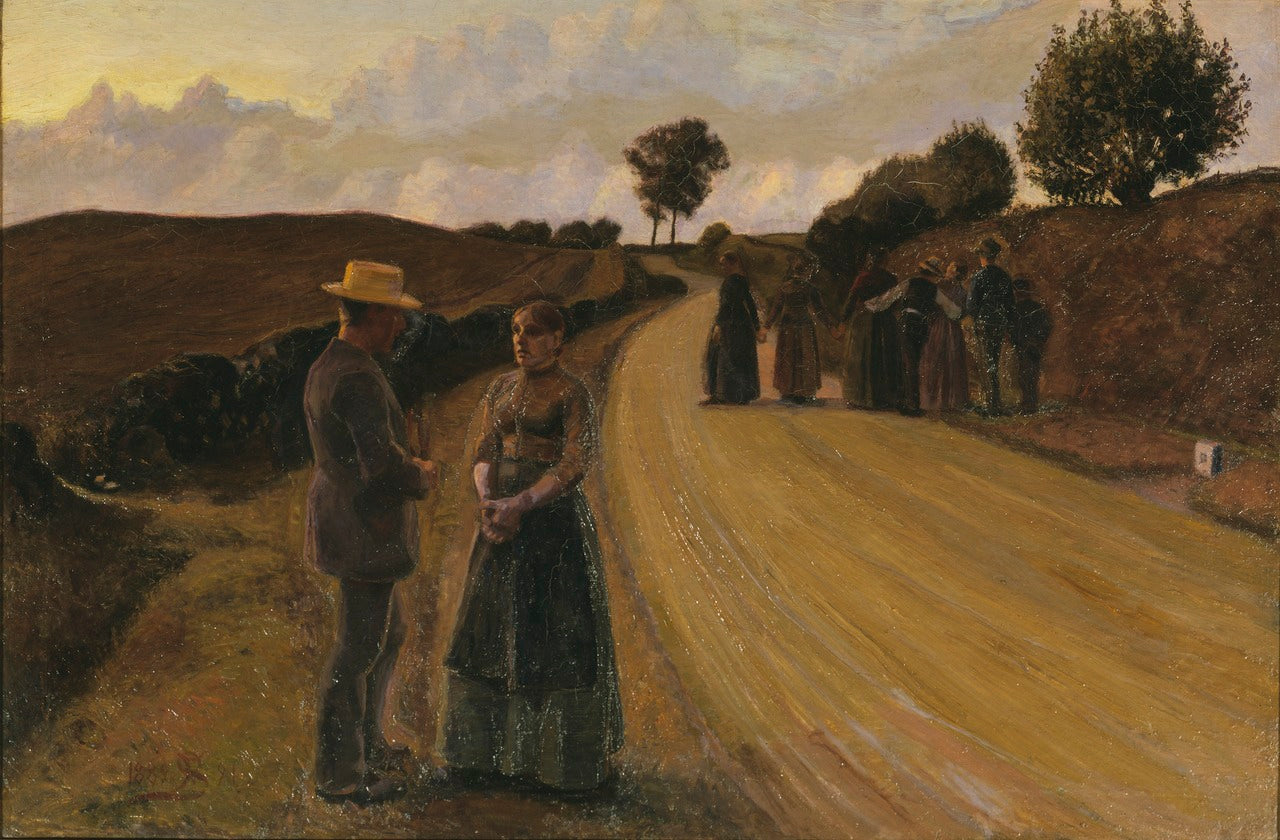 Love-making in the Evening, vintage artwork by Fritz Syberg, 12x8" (A4) Poster