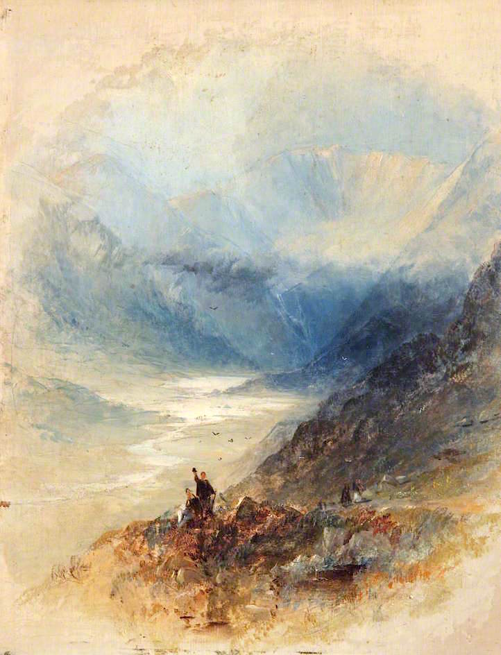 Comme Dhuv, the Black Valley, Kerry, vintage artwork by Thomas Creswick, A3 (16x12") Poster Print