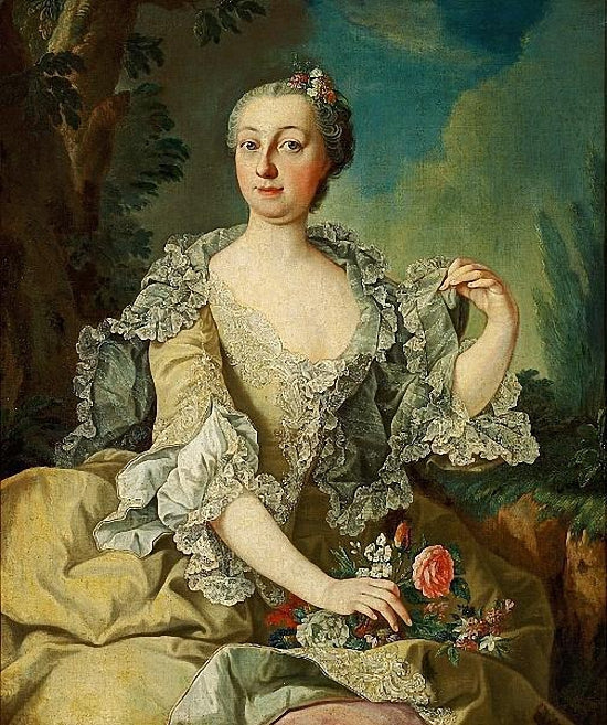 Katharina Friginn Von Knorr Sitting In A Landscape, vintage artwork by Anna Rosina de Gasc, 12x8" (A4) Poster