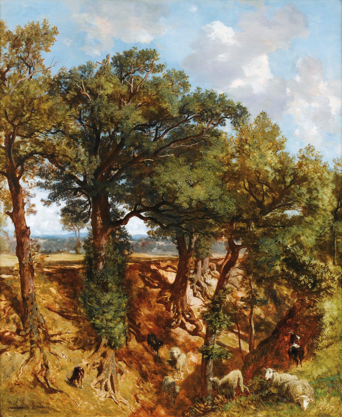 The Oak Trees in the Ravine, vintage artwork by Prosper-Georges-Antoine Marilhat, A3 (16x12") Poster Print