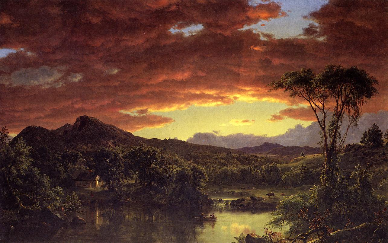 A Country Home, vintage artwork by Frederic Edwin Church, 12x8" (A4) Poster