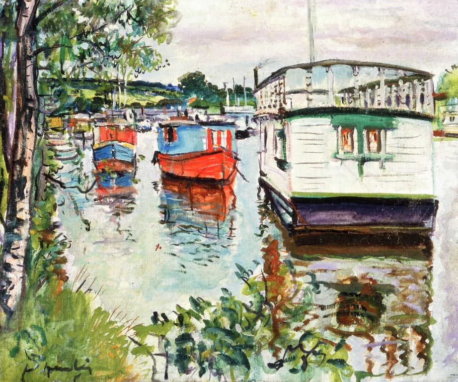 House Boats at Balloch by George Leslie Hunter,16x12(A3) Poster