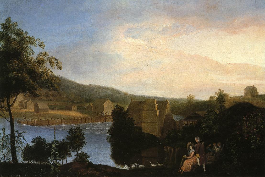 Pleasure Party by a Mill, vintage artwork by James Peale, 12x8" (A4) Poster