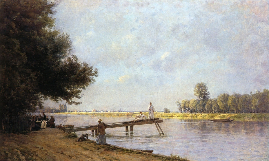 La Grenouilliere, vintage artwork by Gustave Maincent, 12x8" (A4) Poster