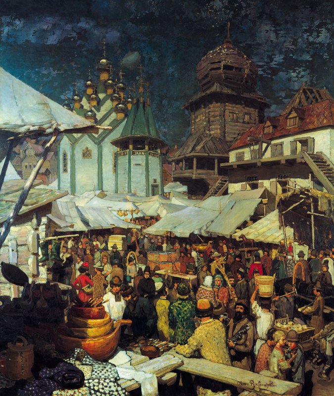 Market in the 17th Century by Apollinari Vasnetsov,A3(16x12")Poster